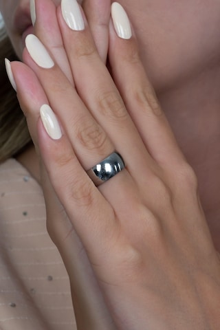 Unisex 8mm Geniş Bombeli Çelik Alyans Yüzük Cl19 001