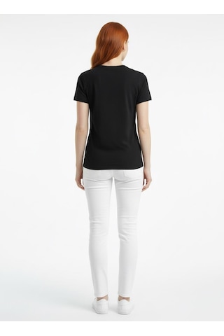 Neden Tekstil Kadın Siyah Limonata Baskılı Rahat Kesim T-shirt