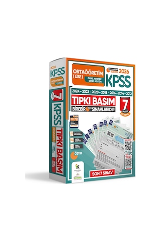 2026 Kpss Ortaöğretim-lise Ösym Çıkmış Soru Tıpkı Basım 7li Deneme Paketi Tg Dijital Çözümlü