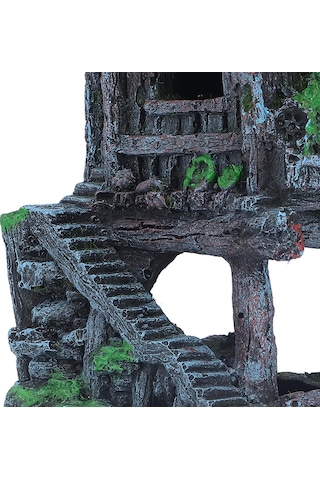 Maiyame Akvaryum Reçine Pavyonu Süslemeleri Canlı Gerçekçi Detaylar Güvenli Reçine Balık Tankı Pavyonu Dekorasyon İçin Peyzaj 30