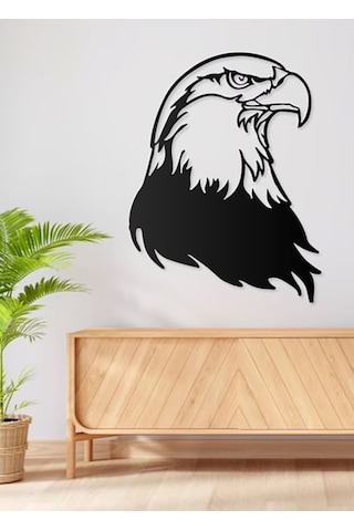 Kara Kartal Figürlü Ahşap Mdf Dekoratif Duvar Tablosu Duvar Dekoru 3mm 21 x 27 CM