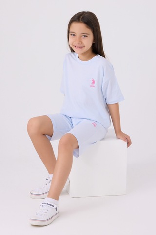 U.S. Polo Assn. Kız Çocuk Mavi Bermuda Takım 5274-43905 Mavi
