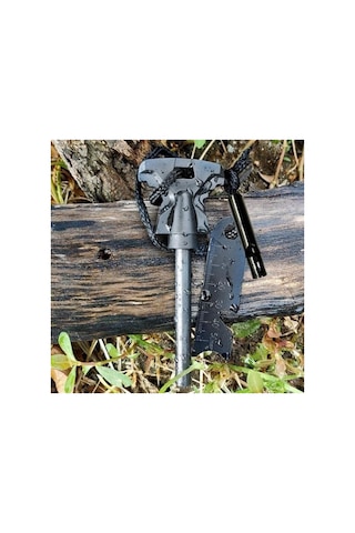 Bakgelal Magnezyum Ateş Başlatıcı Düdüklü Çakmak Taşı Kamp Survival Bushcraft Ateş Yakıcı - 0111000005 Gri