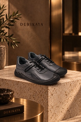 Derikaya Urban Erkek Gri Delikli Yan Panel Detaylı Bağcıklı Sneaker