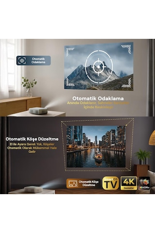 Vankyo Aurzen D1 Smart Tv 4k Destekli Projeksiyon Cihazı +hdr10+auto Focus+auto Keystone+6g Wifi+6.1bt+dolby Ses Sistemi - Ps5/ps4/xbox