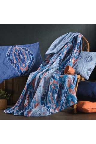 Herıtage Çift Kişilik Nevresim Takımı Kaftan Mavi