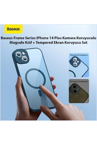 Baseus Kamera Korumalı Magsafe Uyumlu Apple iPhone 14 Plus Kılıf Ve Ekran Koruyucu Set Phone