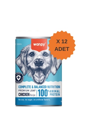 Wanpy Premium Tahılsız Tavuklu Köpek Konservesi 375gr X 12 Adet