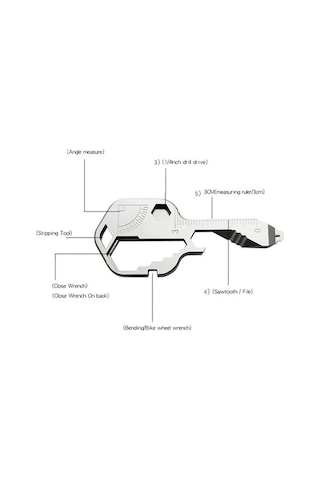 Pazly Tornavida Tirbuşon Şişe Açacağı Paslanmaz Çelik Kordonlu Çok Fonksiyonlu Anahtarlık Aracı 46465780 & Jd Gümüş Gümüş