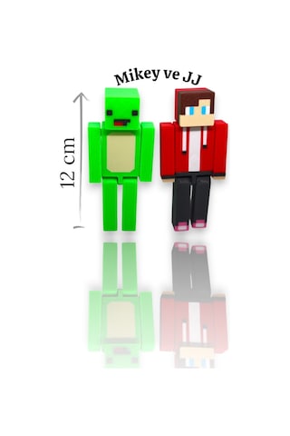 Loy3d Minecraft - Mikey Ve Jj 12 Cm Oynar Kol Ve Bacak, Boya Yok 2