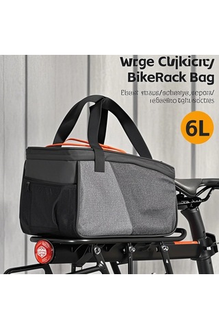 Jeemson Bisiklet Arka Çanta - 6l Büyük Kapasiteli, Dayanıklı Polyester, Kolay Erişimli Bisiklet Gezi Çantası Siyah