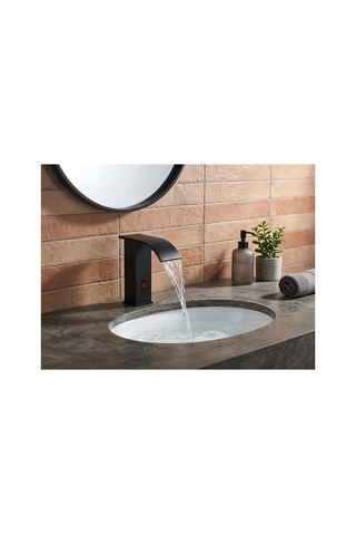 Rena Design Fotoselli Sensörlü Siyah Kare Lavabo Bataryasi Temassiz Otomatik Tasarruflu Modern Musluk
