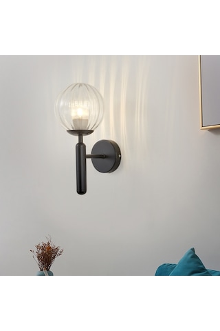 Yuvarlak Cam Led Duvar Işığı For 12w White Light Beyaz Diğer Siyah