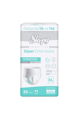 Sleepy Sensitive Antibakteriyel Emici Külot Xlarge 30 Adet