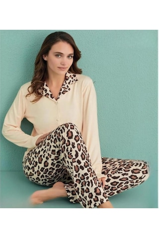 Arcan Mihra Kadın Gömlek Yaka Termal Pijama Takımı 14300/1 - 1 Adet 001