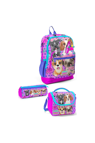 Coral High Kids Pembe Köpek Desenli 3 Lü Okul Çanta Seti Set0123750