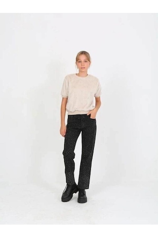 Marions Kız Çocuk Taşlı Jean-15237 Siyah
