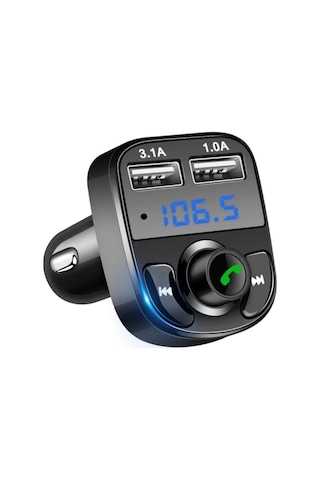 Carx8 Araç Kiti Fm Transmitter Bluetooth 5.0 Micro Sd Usb Şarj Oto Müzik Çalar