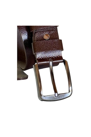 4 Cm. Spor Hakiki Deri Düz Model Erkek Kemer Kahverengi Kahverengi