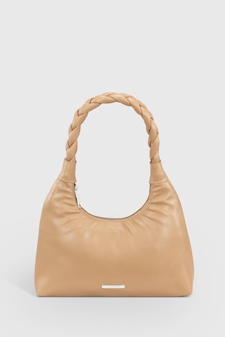 Housebags Kadın Krem Örgü Saplı Baguete Çanta 215 Krem
