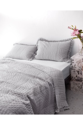 Madame Coco Medus Çift Kişilik Yatak Örtüsü - Gri Gri