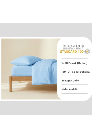 Prime Sleeks %100 Pamuk Yastık Kılıfı 2 Adet - Mavi - 50x70cm Mavi