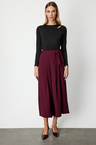 On Fashion Beli Deri Kemerli Pileli Pantolon Bordo