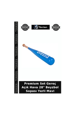 Premium Set Gereç Açık Hava 28" Beyzbol Sopası Yerli Mavi