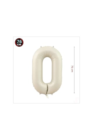 0 Yaş Rakam Krem Folyo Balon   76 CM