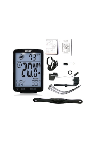 Lıxada 2,8 İnç Kablosuz Bisiklet Bilgisayarı, Siyah Kabuk Ve Beyaz Işık Siyah