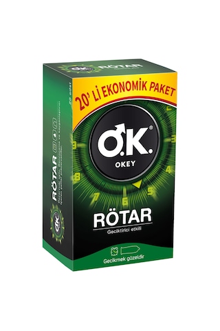 Okey Klasik Prezervatif + Okey Rötar Prezervatif  2 x 20'li