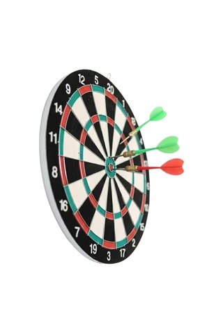 15 İnç Büyük Boy Dart Tahtası Ev Oyun Seti 4 Adet Metal Uç Oklu