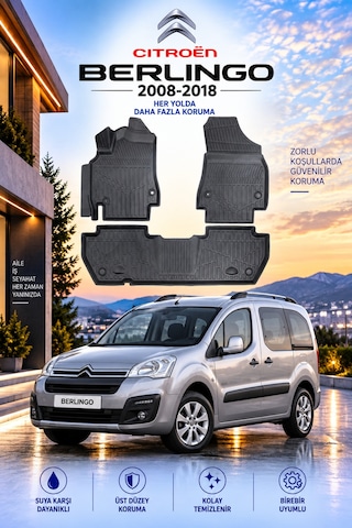 Citoren Berlingo 2012 Model Aracınıza Özel Üretim Havuzlu Paspas Takımı A+ -mod-