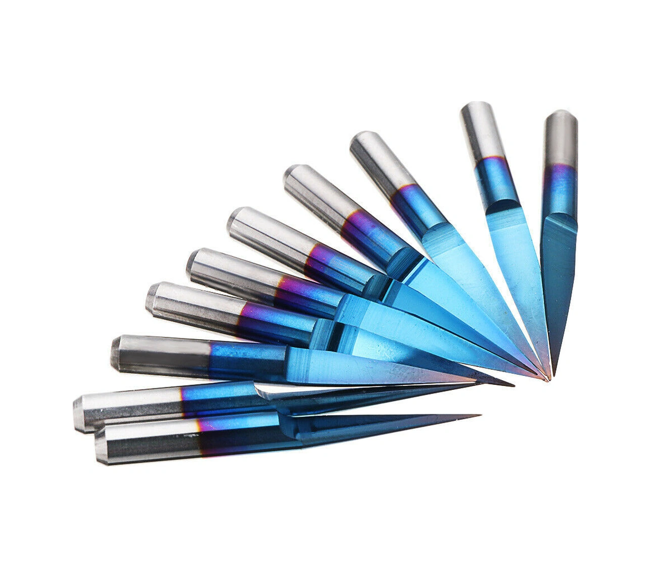 Yuntech01 10 Adet Tungsten Çelik 3.175mm V-şekilli Düz Taban Cnc Oymacılık Biti 10 /15 /20 /25 Açı, 0.1-0.4mm Kesme Çapı