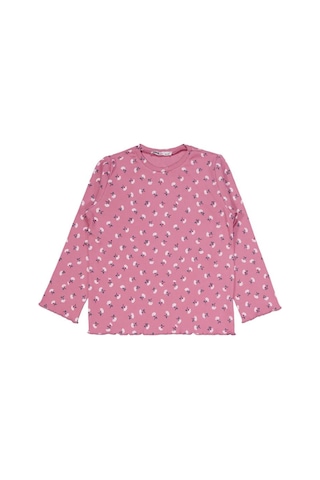 Civil Girls Çiçek Desenli 6-9 Yaş Pijama Takımı Pembe