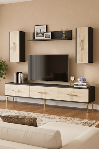 Tvr1815at - İda Tvr180 Ünitesi Takım Antrasit - Traverten 180cm