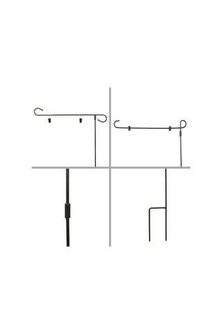 Aubyhe Siyah Demir Bahçe Bayrak Direği, 92x41cm, Kolay Montaj, Hava Dayanıklı, Çift Klem İle Sabitlenir