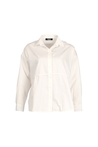 Ysatis Minimalist Oversize Uzun Kol Gömlek Yaka Kadın Gömlek Beyaz