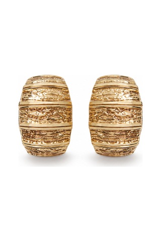 Aura Collection Mira Gold Vintage Dokulu Çelik Küpe Altın Altın