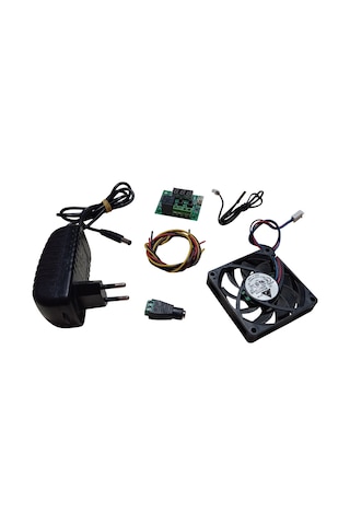 Dc 12v Adaptörlü Dijital Termostat Sıcaklık Kontrol Kartı İle 12v Fan Pervane Çalıştırma Devresi Öğrenci Hobi Deney Seti