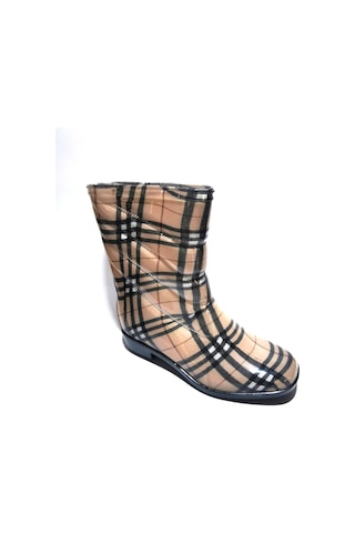 Yağmur Çizmesi Su Geçirmez Kahve - Krem