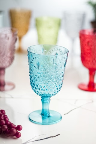 Kadeh & Su Meşrubat Kahve Yanı Bardağı Akrilik Renkli 6'Lı  450 ML ( Cam Değildir )