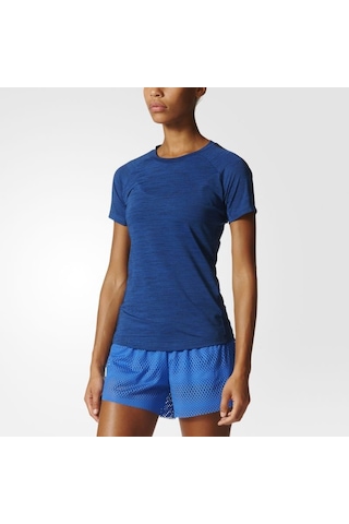 Adidas Performance Tee Kadın Mavi Düz Tişört Giyim Bk2672