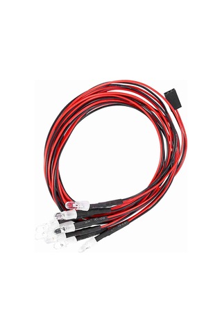 Geekyou 1/10 Rc Araba İçin 8'li Led Aydınlatma Seti - 4 Beyaz + 4 Kırmızı Işık, Alıcıdan Direk Besleme, Dayanıklı Ve Cool Görünüm