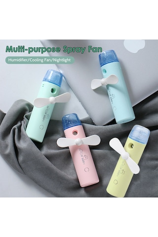Yaleker Sarı El Tipi Nemlendirici Sprey Fanı - Led Işıklı, Taşınabilir, Cilt Nemlendirici Ve Soğutucu Fonksiyonlu Diğer
