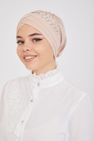 İncili Üç Çapraz Geçmeli Bone Sdıucb1001 Pudra