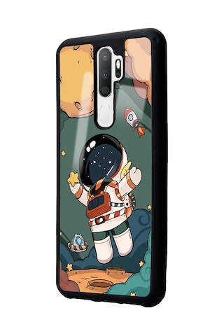 Oppo A5 2020 Anime Astronot Tasarımlı Glossy Telefon Kılıfı Çok Renkli
