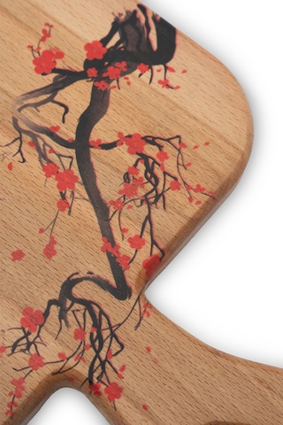 Yekpare Masif Ahşap Sunum Kesme Tahtası Desenli Kayın Medium 13