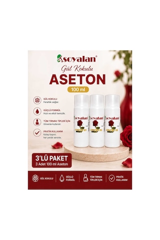 Gül Kokulu Aseton 100 Ml 3'lü Hızlı Ve Etkili Oje Temizleyici