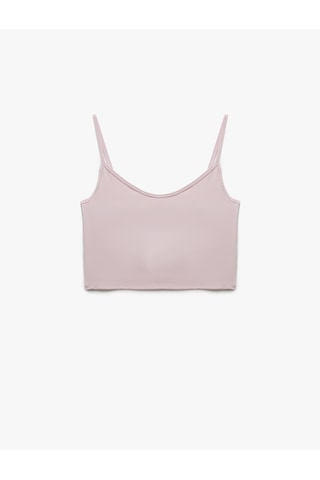 Koton İp Askılı İnterlok Crop Sporcu Atleti Açık Pembe 5sak30129nk Pembe